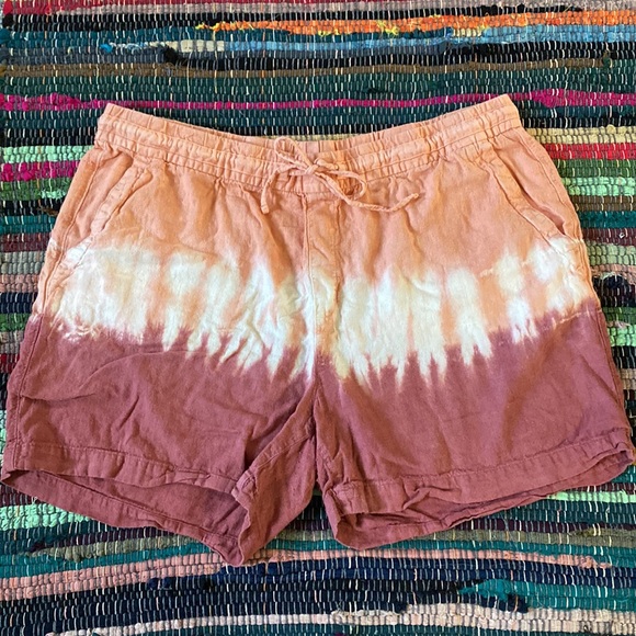 Old Navy Raspberry Dip-dye Linen Blend Shorts Size XL - Picture 2 of 6